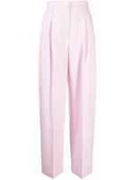 Alexander McQueen pantalon plissé à taille haute - Rose