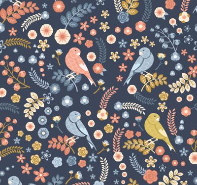 Natuur behang Noordse stijl emily flowers nor