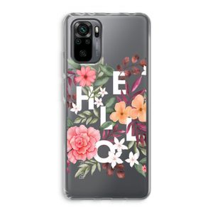 Hello in flowers: Xiaomi Redmi Note 10 Pro Transparant Hoesje