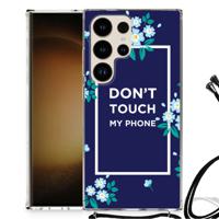 Samsung Galaxy S24 Ultra Anti Shock Case Flowers Blue DTMP - thumbnail