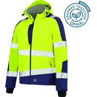 Opsial Softshell jas geel-marineblauw High-Visibility - maat XXL