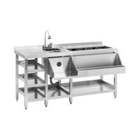 Cocktailstation - met ijscontainer, 4 GN 1/9 containers, glazenwasser en flessenhouder - Royal Catering