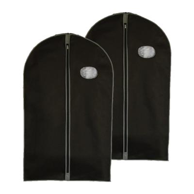 Beschermhoes voor kleding - 2x - zwart - 100 cm - met rits - op reis/thuis