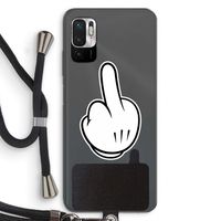 Middle finger white: Xiaomi Redmi Note 10 5G Transparant Hoesje met koord