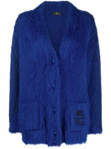 ETRO cardigan à logo brodé - Bleu