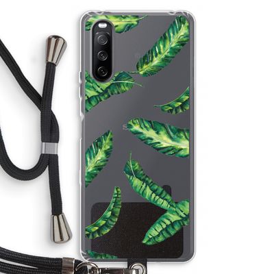 Lange bladeren: Sony Sony Xperia 10 III Transparant Hoesje met koord
