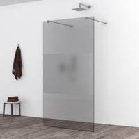 Wiesbaden Slim Inloopdouche 100x200 cm - Nano Rookglas met Melkglas Design
