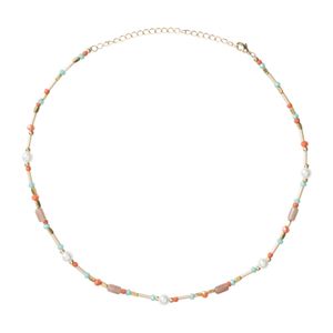 Ketting kralen oranje - multikleur - ø38x8 cm