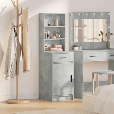Highboard met lade Betongrijs 40 x 40,5 x 135 cm Bewerkt hout