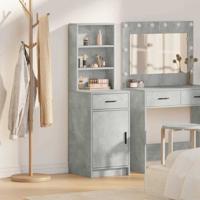 Highboard met lade Betongrijs 40 x 40,5 x 135 cm Bewerkt hout