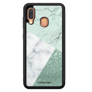 Samsung Galaxy A40 hoesje - Minty marmer collage