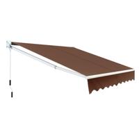 2,5 x 2 m Gelenkarmmarkies met UV- en Waterbestendig Materiaal & Handmatige Zonneluifel Bruin