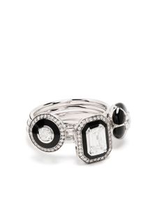 Selim Mouzannar lot de bagues Mina en or blanc 18ct serties de diamants - Argent