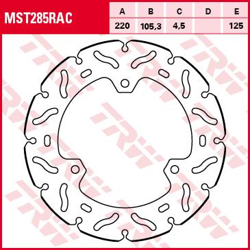 TRW Remschijf, remschijven voor de moto, MST285RAC
