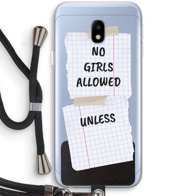 No Girls Allowed Unless: Samsung Galaxy J3 (2017) Transparant Hoesje met koord