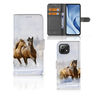 Xiaomi 11 Lite 5G NE | Mi 11 Lite Telefoonhoesje met Pasjes Paarden