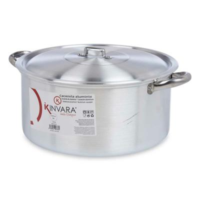 Grote Kookpan/soeppan/sauspan met deksel - Aluminium - 10 liter - oven/gas - D30 x H14 cm