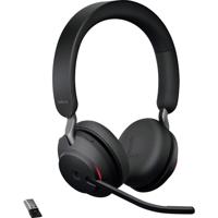 Jabra Evolve2 65 MS On Ear headset Telefoon Bluetooth Stereo Zwart Volumeregeling, Indicator voor batterijstatus, Microfoon uitschakelbaar (mute) - thumbnail