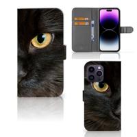 iPhone 15 Pro Max | Telefoonhoesje | Met pasjeshouder | Zwarte Kat