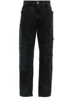 Balmain jean slim à effet usé - Noir