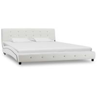 Bedframe kunstleer wit 160x200 cm