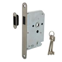 INTERSTEEL Woningbouw magneet klavier dag- en nachtslot 55mm, voorplaat afgerond rvs, 20x175, doorn 50mm incl. | Mtools