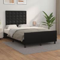 Bedframe met hoofdbord kunstleer zwart 120x200 cm