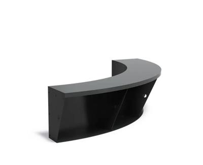 Keerwand aluminium binnenbocht 150x150x50cm. brede bovenrand