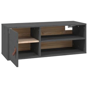 vidaXL Wandkast 80x30x30 cm massief grenenhout grijs