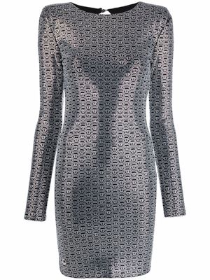 Philipp Plein robe courte à ornements en cristal - Noir
