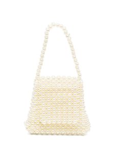 0711 Lilly faux-pearl embellished mini bag - Blanc