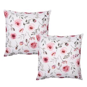 HAES DECO - Set van 2 Sierkussenhoezen - 40x40 cm - 100% Katoen - Rustic Rose