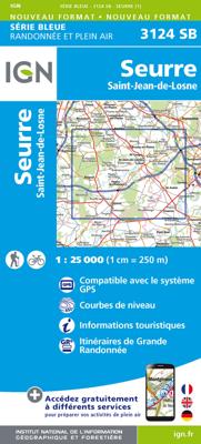 Wandelkaart - Topografische kaart 3124 SB - Serie Bleue Seurre | IGN - Institut Géographique National