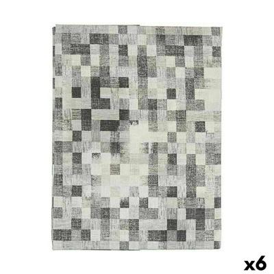 Vlekbestendig tafelkleed Kinvara Grijs Dun canvas Anti-vlek Ruiten 140 x 180 cm (6 Stuks)