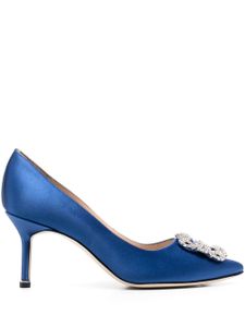 Manolo Blahnik escarpins Hangisi 60 mm à boucle ornée de cristal - Bleu