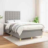 Boxspring met matras stof lichtgrijs 120x200 cm