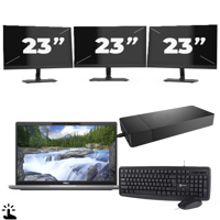 Dell Latitude 7320 - Intel Core i7-11e Generatie - 13 inch - Touch - 16GB RAM - 256GB SSD - Windows 11 Home + 3x 23 inch Monitor