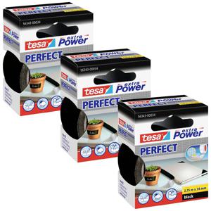 tesa EXTRA POWER PERFECT 56343-00500-04 Textieltape Zwart (l x b) 2.75 m x 38 mm 3 stuk(s)