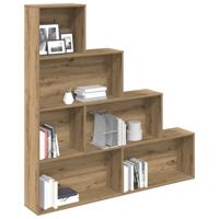 Boekenkast 157x24x160 cm bewerkt hout artisanaal eikenkleur