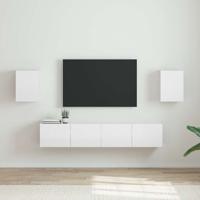 TV Wandkast 2 pcs Glanzend Wit 30 x 31 x 40 cm Bewerkt hout