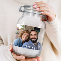 Glazen pot met deksel personaliseren - 2l