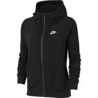 Nike Sportswear Essential Hoodie Full Zip Vrouwen Zwart Wit - thumbnail