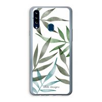 Tropical watercolor leaves: Samsung Galaxy A20s Transparant Hoesje Tropical watercolor leaves: Samsung Galaxy A20s Transparant Hoesje