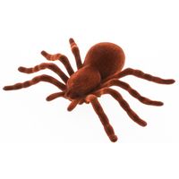 Chaks nep spin 18 cm - bruin - velvet/fluweel tarantula - Horror/griezel thema decoratie beestjes   -