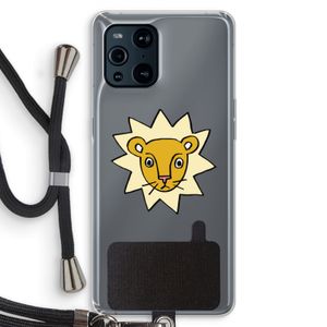 Kleine leeuw: Oppo Find X3 Transparant Hoesje met koord