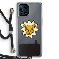 Kleine leeuw: Oppo Find X3 Transparant Hoesje met koord