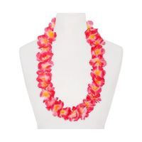 Hawaii bloemen krans/slinger - roze/oranje - voor volwassenen