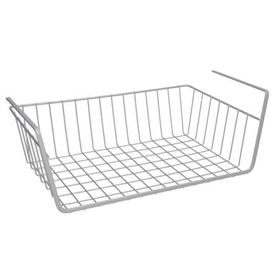Opberg/opruim hangmandje - 25 x 40 x 14 cm - Kastmandje - wit - kledingkast