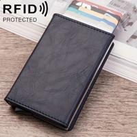 Magnetic RFID Bag Multifunctional Aluminum Automatic Pop-up Credit Card Package(Blue)