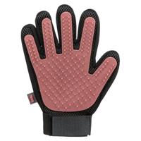 Trixie vachtverzorgingshandschoen mesh-materiaal / tpr roze / zwart